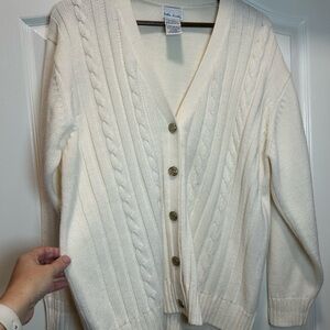 Bobbie Brooks Ivory Cable Knit Cardigan